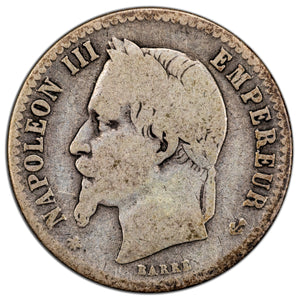 SOLD France 1867 A 50 Centimes Silver Coin KM #814