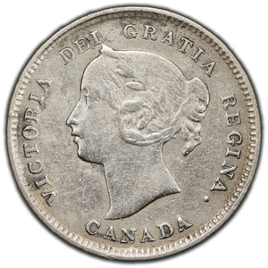 SOLD Canada 1893 5 Cents Silver Coin - Harshly Cleaned
