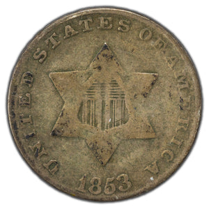 SOLD United States 1853 3 Cents Trime Silver Coin