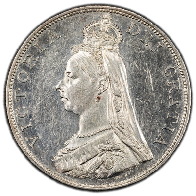 SOLD Great Britain 1887 2 Double Florin Silver Coin KM #763 - Cleaned