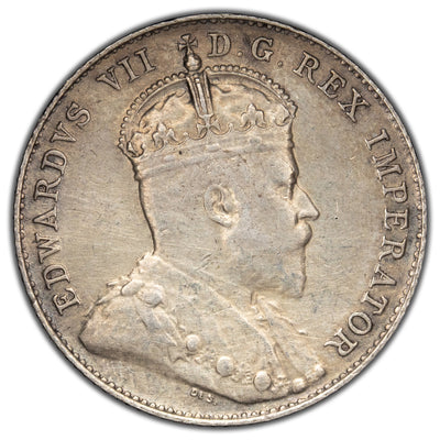 Canada 1902 10 Cents Dime Silver Coin - EF (cleaned)