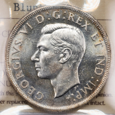 SOLD Canada 1947 Blunt 7 $1 Silver Dollar Coin - ICCS MS-62