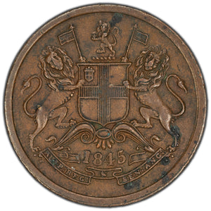 SOLD East India Company 1845 Calcutta 1/2 Half Anna Coin PR #137