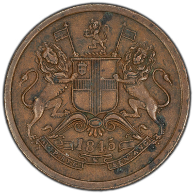 SOLD East India Company 1845 Calcutta 1/2 Half Anna Coin PR #137