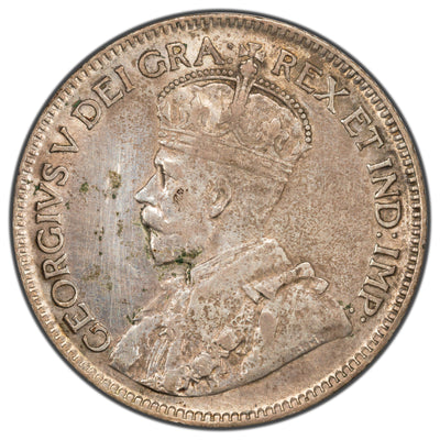 Canada 1921 25 Cents Quarter Silver Coin - Cleaned