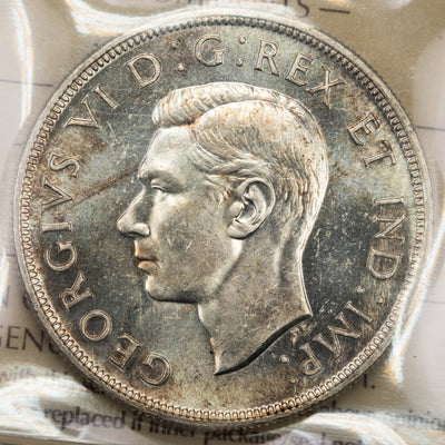 SOLD Canada 1947 Blunt 7 $1 Silver Dollar Coin - ICCS MS-63