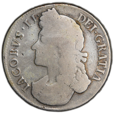 Great Britain 1688 QVARTO Crown Silver Coin SP #3407