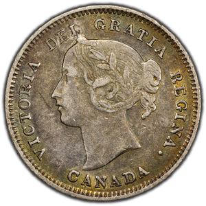 SOLD Canada 1901 5 Cents Silver Coin - VF+