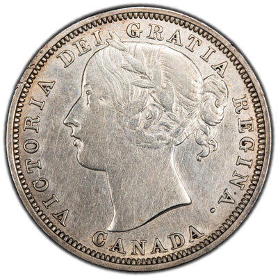 SOLD Canada 1858 20 Cents Silver Coin One Year Type! - Cleaned