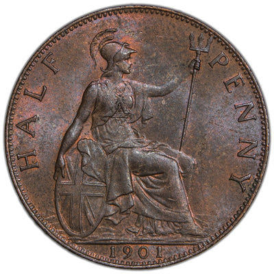 Great Britain 1901 1/2d Half Penny Coin - Choice Uncirculated