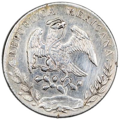 Mexico 1896 Mo AM 8 Reales Silver Coin - Cleaned