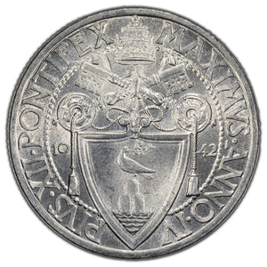 SOLD Vatican 1942 1 Lire Coin KM #35