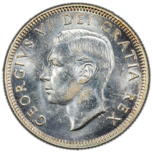 SOLD Canada 1951 HR 25 Cents Quarter Silver Coin - Choice UNC