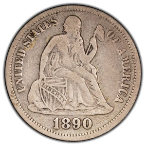 SOLD United States 1890 10 Cents Seated Liberty Dime Silver Coin