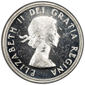 SOLD Canada 1953 SF Shoulder Fold $1 Silver Dollar Coin - UNC+