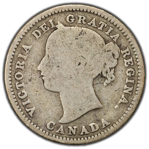 SOLD Canada 1870 Narrow 0 10 Cents Dime Silver Coin - Good