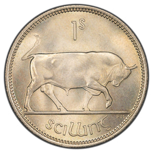 SOLD Ireland 1955 One Shilling Coin KM #14a