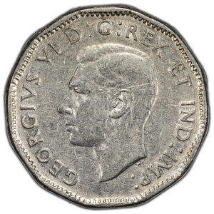 SOLD Canada 1947 Dot 5 Cents Nickel Coin - Scratch
