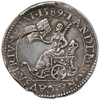 Netherlands Dordrecht 1589 Defeat of the Spanish Armada Silver Jeton Mitchner #158/128
