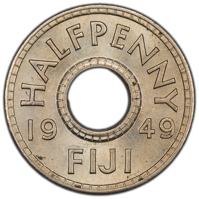 Fiji 1949 1/2 Half Penny Coin KM #16