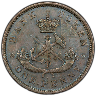 SOLD Upper Canada 1850 With Dot One Penny Token PC-6A2 - Lustrous