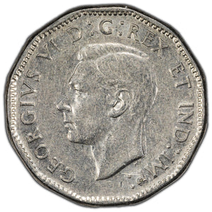 SOLD Canada 1947 Dot 5 Cents Nickel Coin - VF