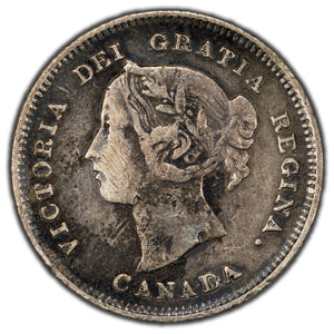 SOLD Canada 1887 5 Cents Silver Coin - F/VF (light bend)