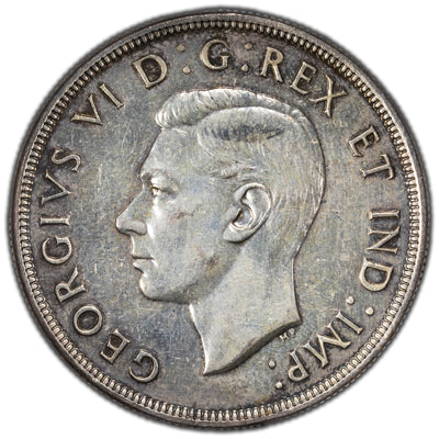 SOLD Canada 1947 Pointed 7 2xHP $1 Silver Dollar Coin - EF