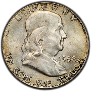 SOLD United States 1958-D 50 Cents Franklin Half Dollar Silver Coin