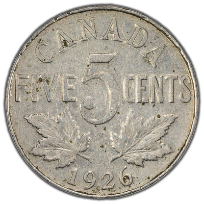 SOLD Canada 1926 Far 6 5 Cents Nickel Coin - Scratched