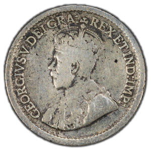 SOLD Canada 1915 5 Cents Silver Coin - VG