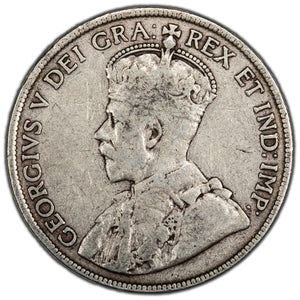 SOLD Canada 1916 50 Cents Half Dollar Silver Coin - Reverse Scratch