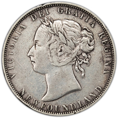 SOLD Newfoundland 1896 Obv. 2 50 Cents Half Dollar Silver Coin - VF-20