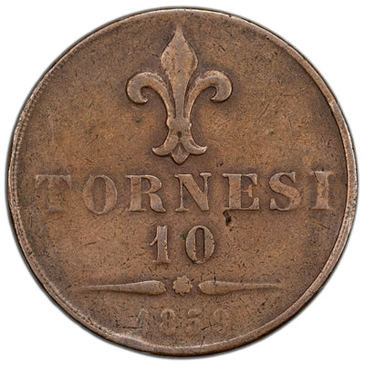 Italy Naples & Sicily 1859 10 Tornesi Coin