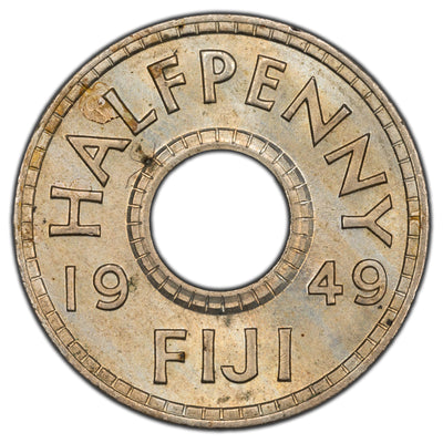 Fiji 1949 1/2 Half Penny Coin KM #16