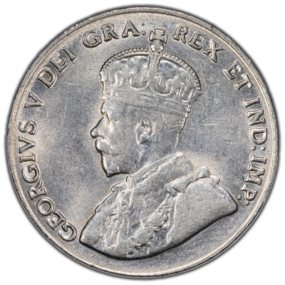 Canada 1928 5 Cents Nickel Coin - AU