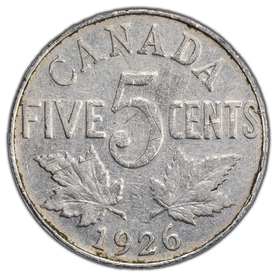 SOLD Canada 1926 Far 6 5 Cents Nickel Coin - Light Reverse Scratches