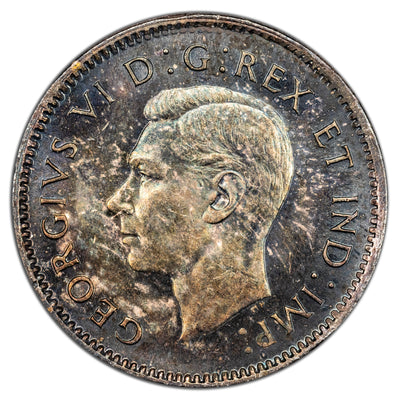 Canada 1945 10 Cents Dime Silver Coin - Uncirculated