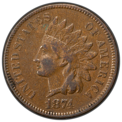 United States 1874 1 Cent Indian Head Penny Coin
