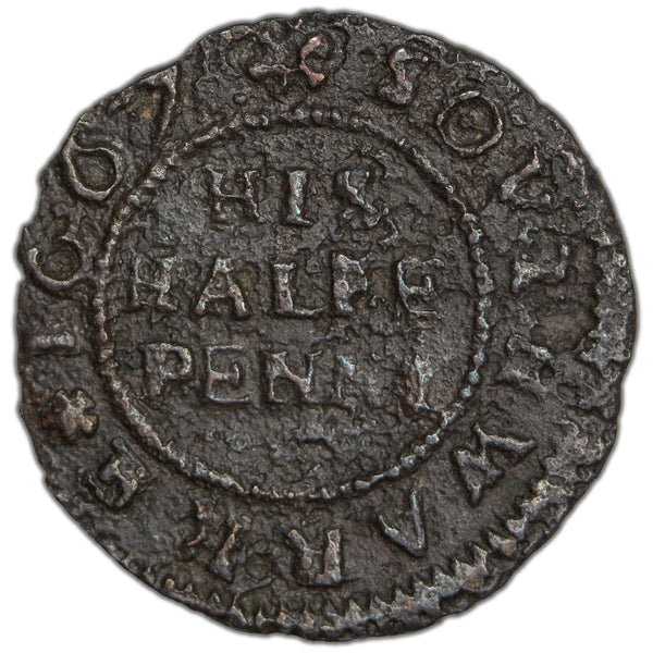 Great Britain 1667 Southwark Francis White 1/2d Half Penny Token - The ...