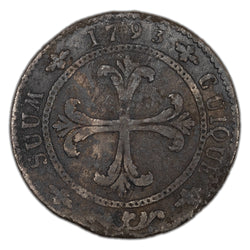 Swiss Cantons Neuchatel 1793 4 Kreuzer Coin