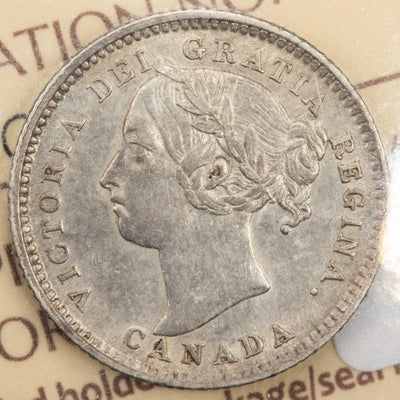 SOLD Canada 1887 7/7 10 Cents Dime Silver Coin - ICCS EF-40