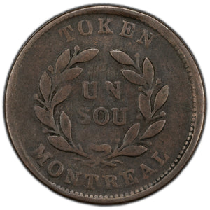 SOLD Lower Canada C.1830's 5 Shamrocks Bouquet Sou Token LC-40A2