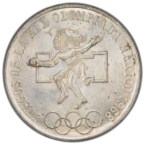 SOLD Mexico 1968 25 Pesos Olympics Silver Coin KM #479.1