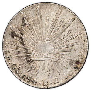 SOLD Mexico 1884 Go BR 8 Reales Silver Coin KM #377.8