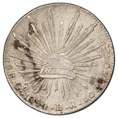 SOLD Mexico 1884 Go BR 8 Reales Silver Coin KM #377.8