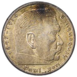 SOLD Germany 1936-A 5 Mark Silver Coin KM #86