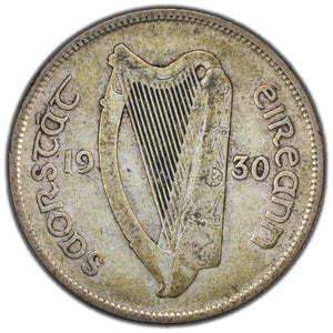 SOLD Ireland 1930 One Florin Silver Coin KM #7