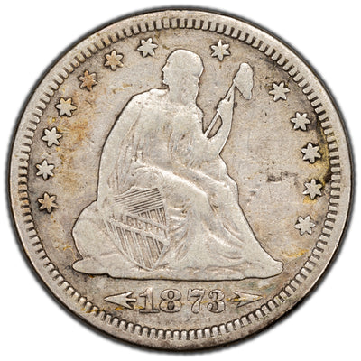 SOLD United States 1873 25 Cents Seated Liberty Quarter Silver Coin