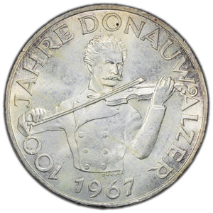 SOLD Austria 1967 50 Schilling Silver Coin KM #2902 - Blue Danube Waltz